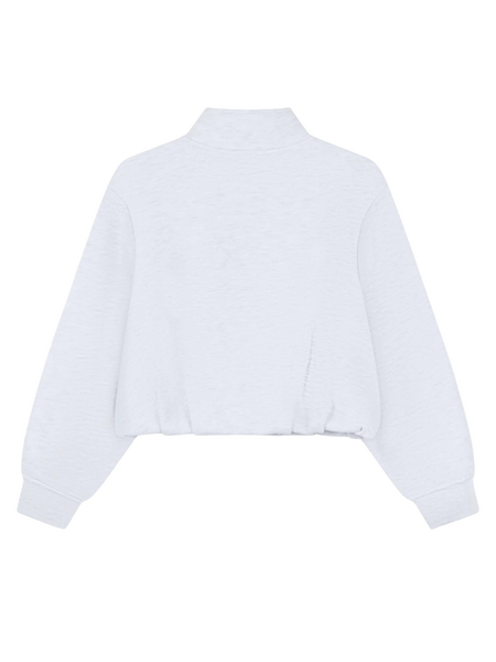 The Couture Club Women Funnel Neck Ballon Hem Zip Through - Grey Marl The Couture Club The Couture Club Women Funnel Neck Ballon Hem Zip Through - Grey Marl