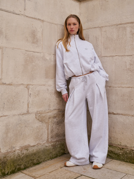The Couture Club Women Funnel Neck Ballon Hem Zip Through - Grey Marl The Couture Club The Couture Club Women Funnel Neck Ballon Hem Zip Through - Grey Marl
