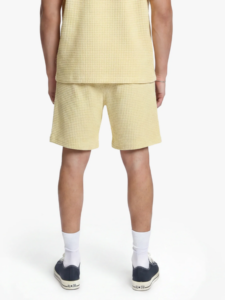 Croyez Initial Waffle Shorts - Butter Yellow Croyez Croyez Initial Waffle Shorts - Butter Yellow