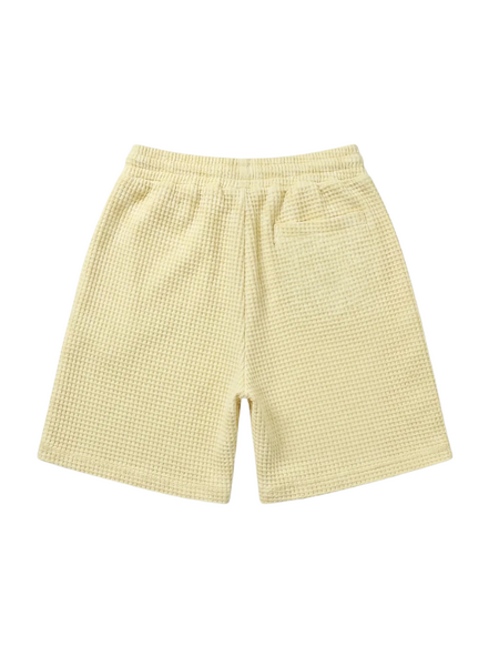 Croyez Initial Waffle Shorts - Butter Yellow Croyez Croyez Initial Waffle Shorts - Butter Yellow