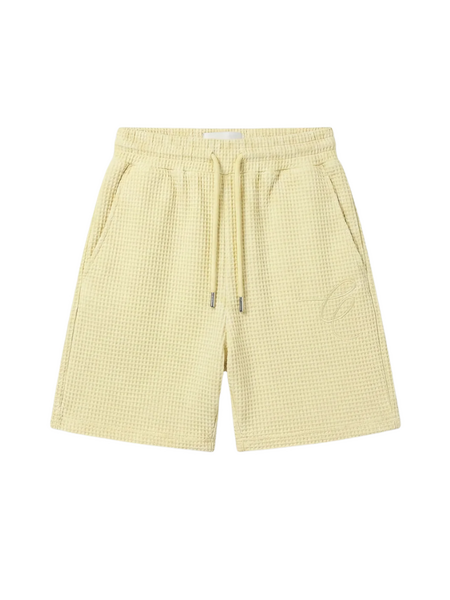 Croyez Initial Waffle Shorts - Butter Yellow Croyez Croyez Initial Waffle Shorts - Butter Yellow