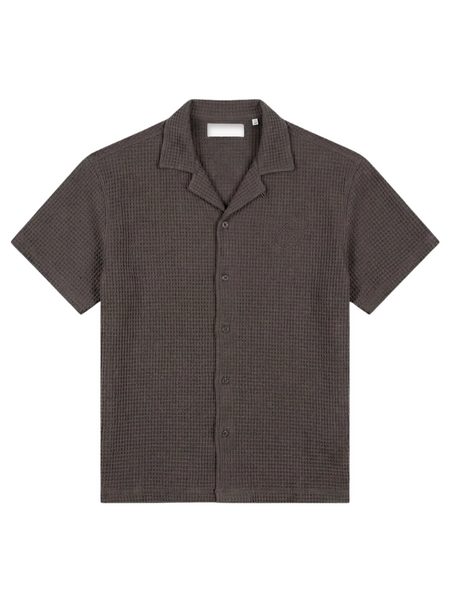 Croyez Initial Waffle Shirt - Washed Brown Croyez Croyez Initial Waffle Shirt - Washed Brown