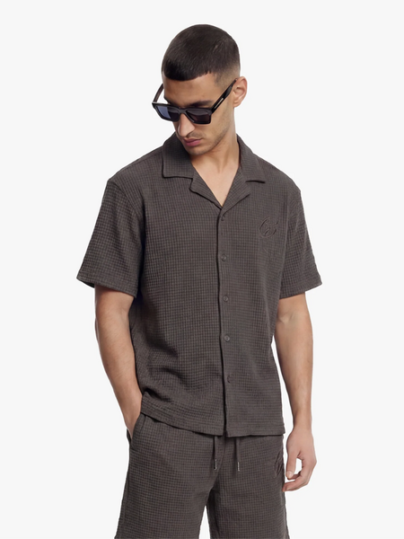 Croyez Croyez Initial Waffle Shirt - Washed Brown Croyez Initial Waffle Shirt - Washed Brown