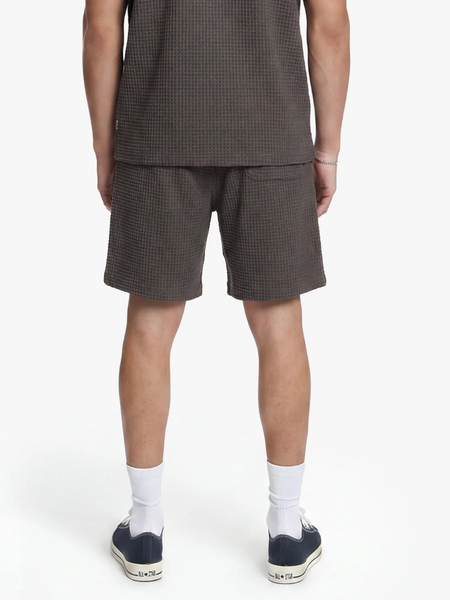 Croyez Croyez Initial Waffle Shorts - Washed Brown