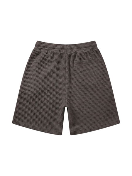 Croyez Croyez Initial Waffle Shorts - Washed Brown