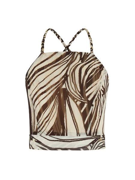 Guess SL Gaelle Crop Top - Wild Escape Print Guess Guess SL Gaelle Crop Top - Wild Escape Print