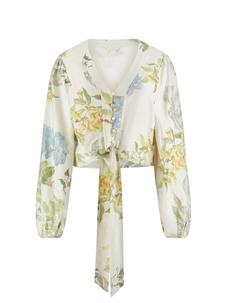 Guess LS Shirley Linen Top - Garden Lilies Print Guess Guess LS Shirley Linen Top - Garden Lilies Print