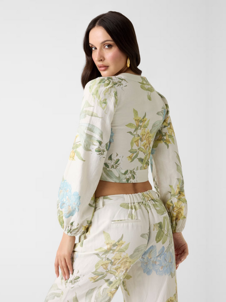 Guess LS Shirley Linen Top - Garden Lilies Print Guess Guess LS Shirley Linen Top - Garden Lilies Print
