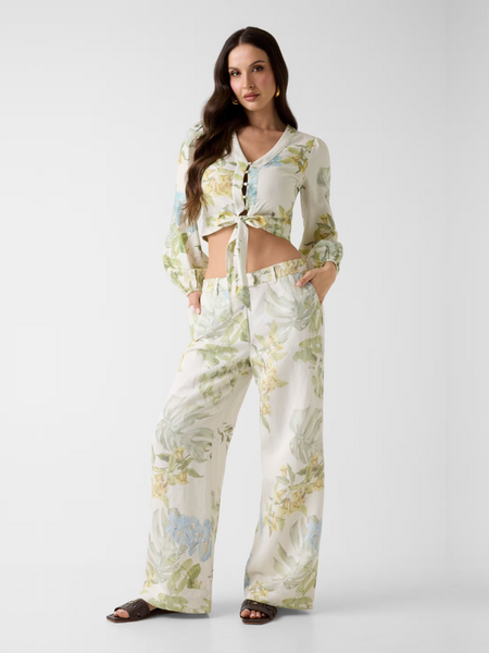 Guess LS Shirley Linen Top - Garden Lilies Print Guess Guess LS Shirley Linen Top - Garden Lilies Print