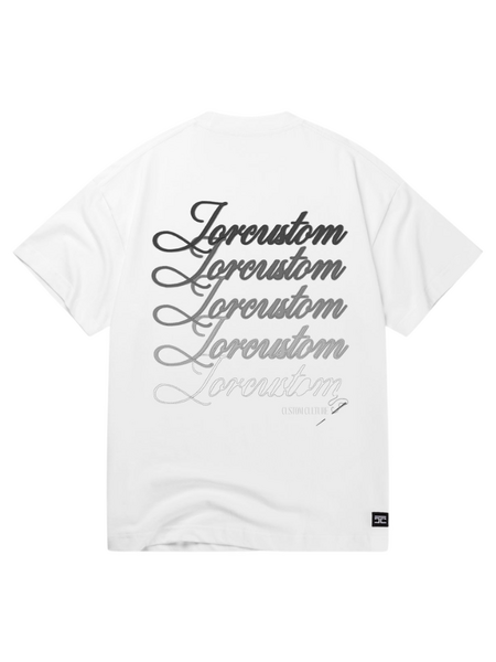 JorCustom Stitched Loose Fit T-Shirt - White-LightGrey