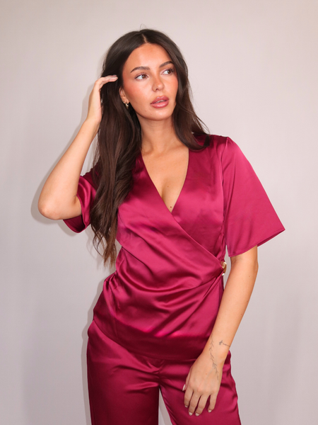 Nikkie Nikkie Ribe Wrap Top - Grape Nikkie Ribe Wrap Top - Grape