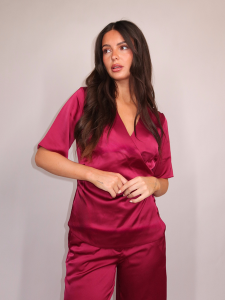 Nikkie Ribe Wrap Top - Grape Nikkie Nikkie Ribe Wrap Top - Grape