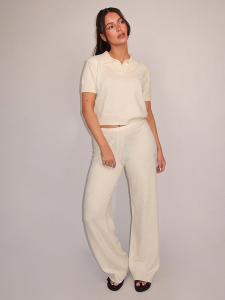The Couture Club Women Towelling Relaxed Fit Pants - White