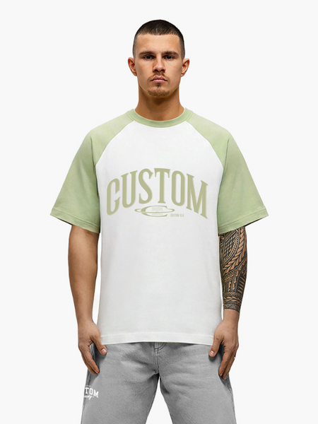JorCustom JorCustom Raglan T-Shirt - White SageGreen JorCustom Raglan T-Shirt - White SageGreen