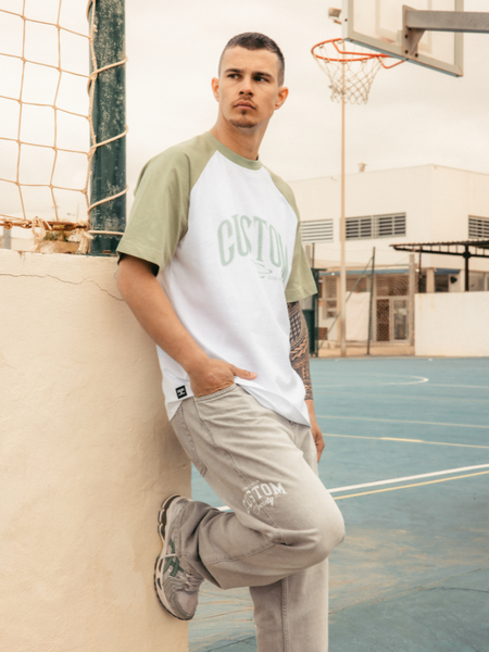 JorCustom JorCustom Raglan T-Shirt - White SageGreen