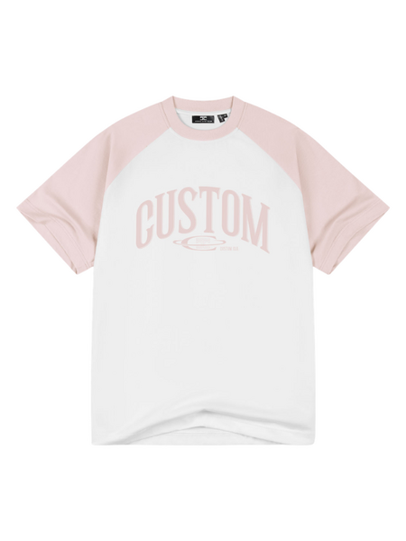 JorCustom JorCustom Raglan T-Shirt - White-AshPink