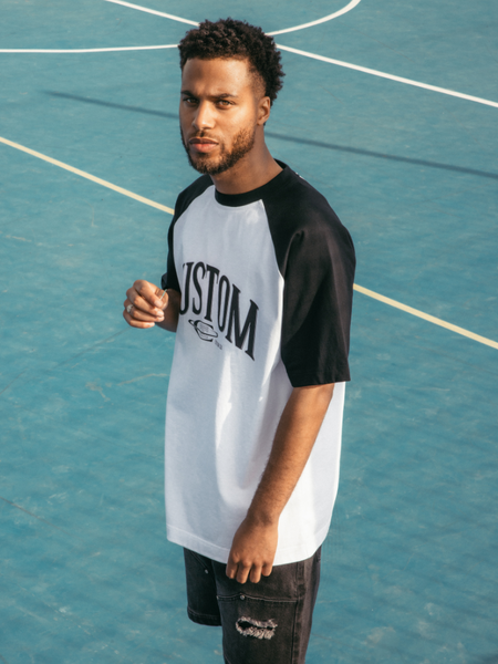 JorCustom Raglan T-Shirt - White/Black JorCustom JorCustom Raglan T-Shirt - White/Black