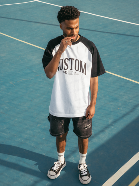 JorCustom Raglan T-Shirt - White/Black JorCustom JorCustom Raglan T-Shirt - White/Black