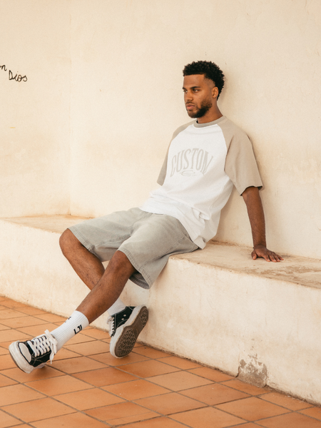 JorCustom JorCustom Raglan T-Shirt - White Grey