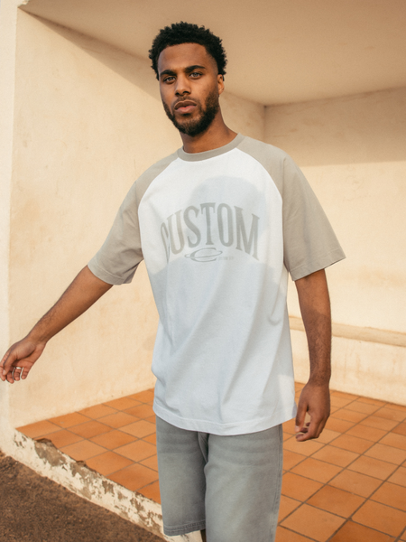 JorCustom JorCustom Raglan T-Shirt - White Grey