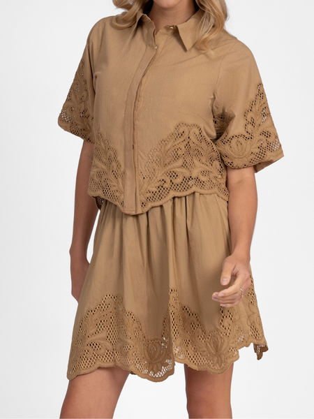 Nikkie Rabano Skirt - Tanin Nikkie Nikkie Rabano Skirt - Tanin