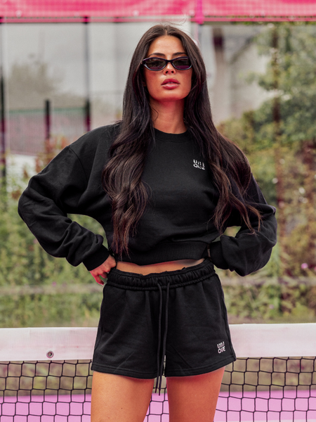 Unique The Label Peggy Cropped Sweater - Black