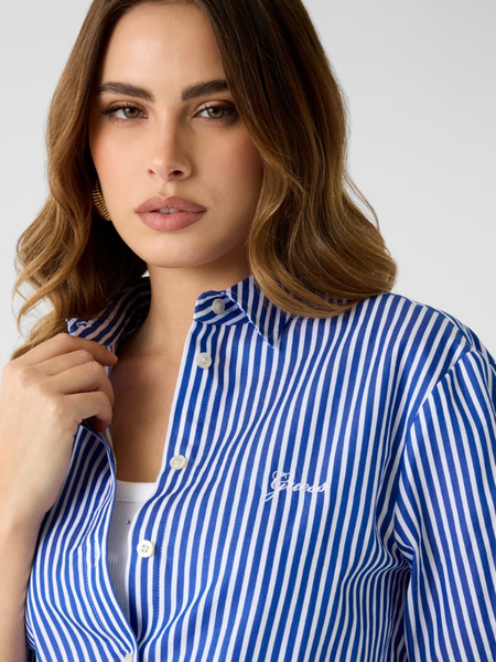 Guess Guess LS Tecla Oversize Oversized  - Vertical Blue And White