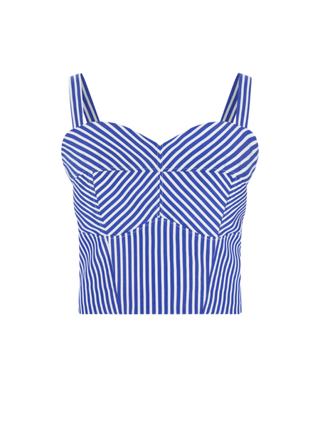 Guess Guess SS Tecla Bustier - Vertical Blue And White