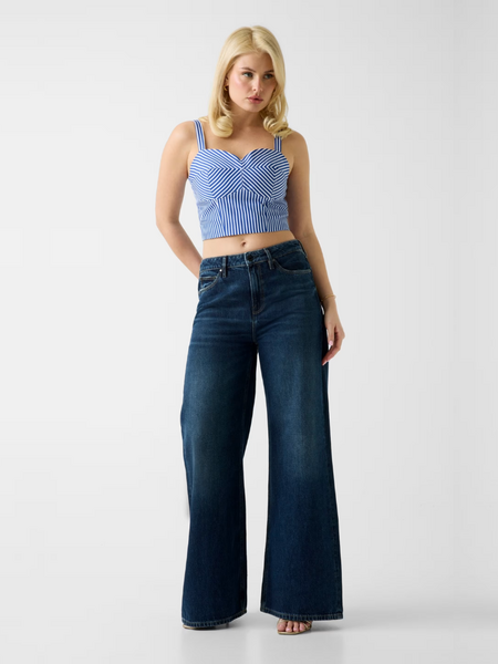 Guess Guess SS Tecla Bustier - Vertical Blue And White
