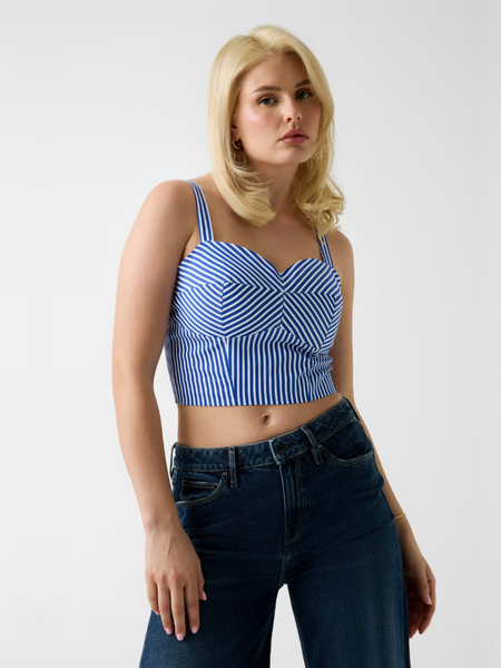 Guess SS Tecla Bustier - Vertical Blue And White