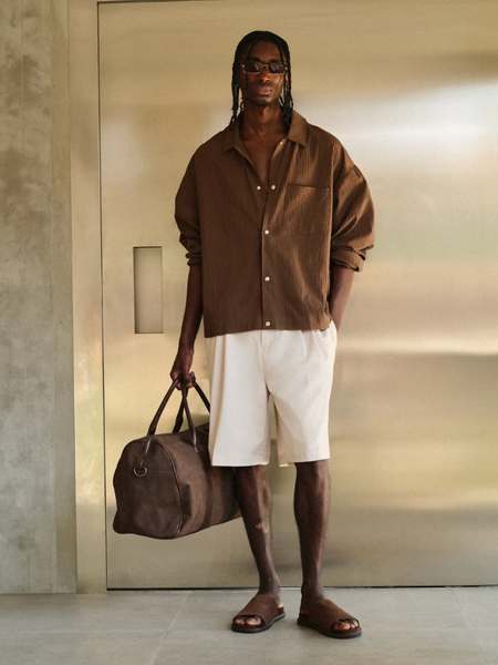 The Couture Club The Couture Club Textured Long Sleeve Shirt - Brown
