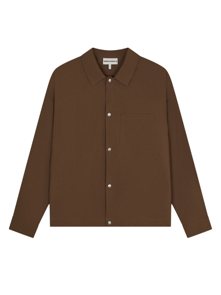 The Couture Club The Couture Club Textured Long Sleeve Shirt - Brown