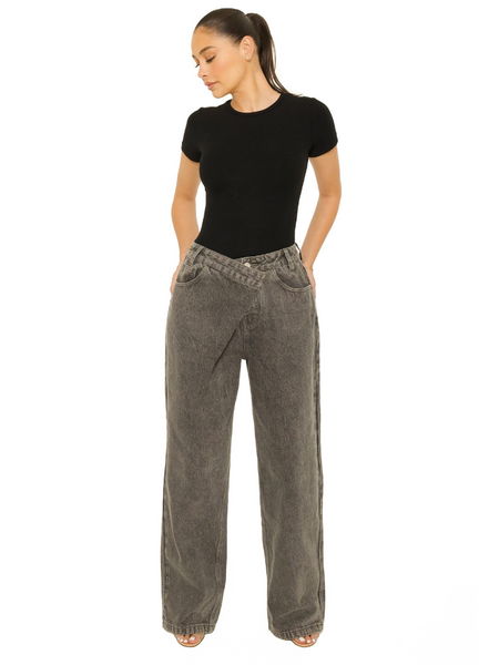 La Sisters Fold Over Jeans - grijs La Sisters La Sisters Fold Over Jeans - grijs