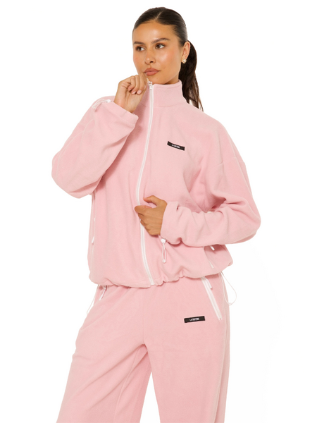 La Sisters Fleece Zip Up Jacket - Pink La Sisters La Sisters Fleece Zip Up Jacket - Pink