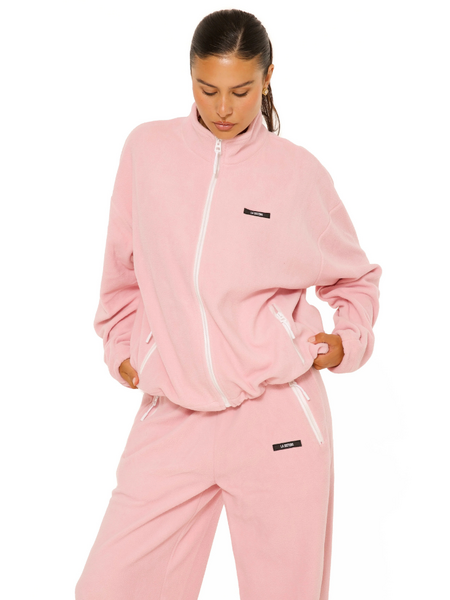La Sisters Fleece Zip Up Jacket - Pink La Sisters La Sisters Fleece Zip Up Jacket - Pink