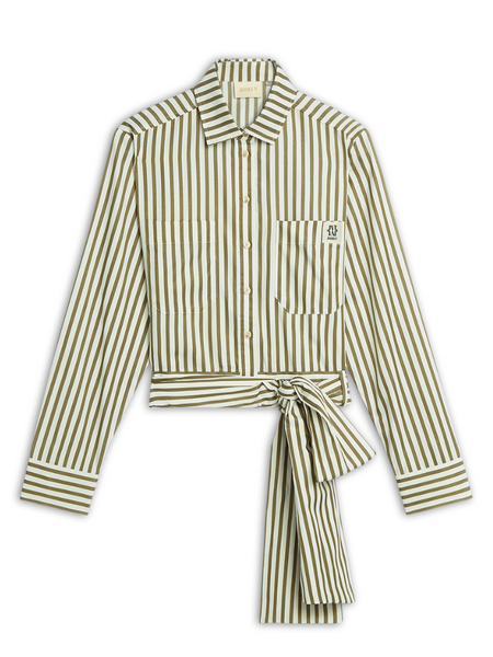 Josh V Josh V Odell Blouse - Dark Pistachio Stripe