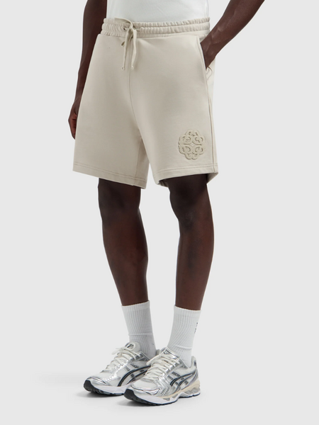 Pure Path Emblem Sweat Shorts - Sand