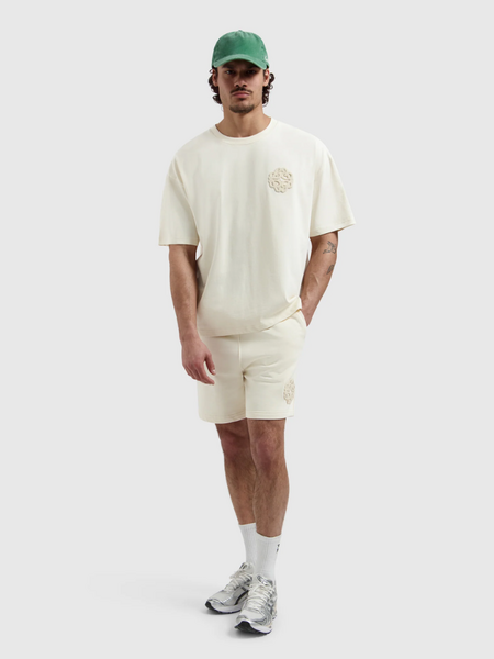 Pure Path Emblem Sweat Shorts - Ecru Pure Path Pure Path Emblem Sweat Shorts - Ecru