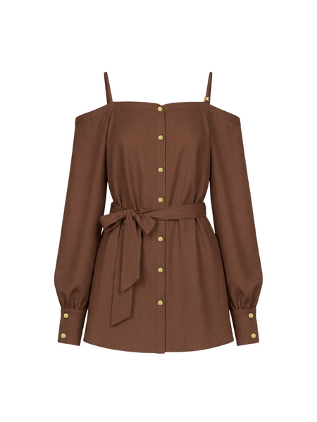 Nikkie Nikkie Riva Blouse - Cacao Nikkie Riva Blouse - Cacao