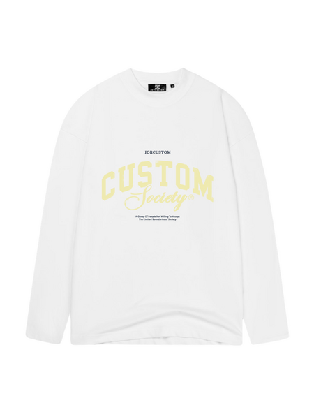 JorCustom Women CustomSociety Longsleeve T-Shirt - White JorCustom Women CustomSociety Longsleeve T-Shirt - White