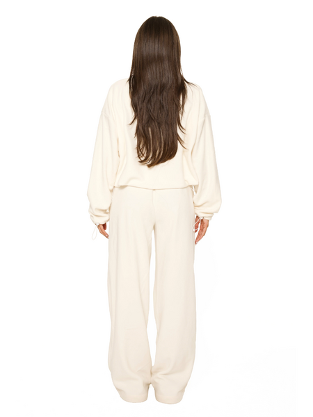 La Sisters La Sisters Fleece Straight leg Sweatpants - Cream