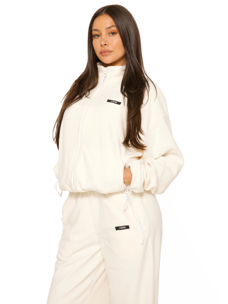 La Sisters Fleece Zip Up Jacket - Cream