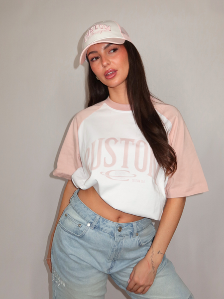 JorCustom Women Raglan T-Shirt - White-AshPink