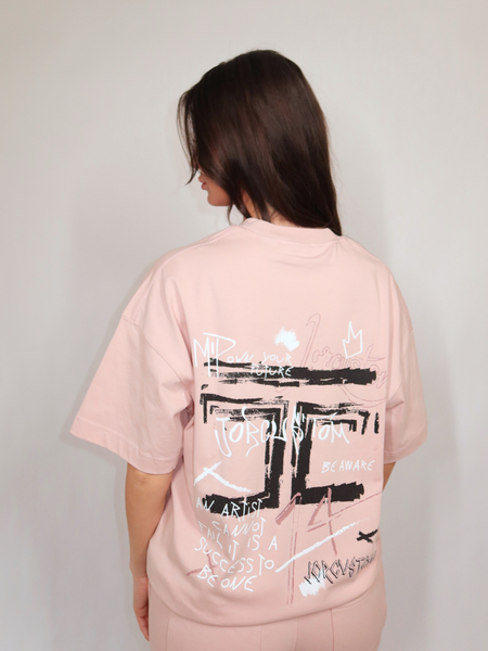 JorCustom Women Artist Summer Set Loose Fit T-Shirt - AshPink