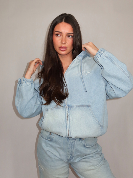 JorCustom JorCustom Women CustomSociety Denim Hooded Jacket - Denim JorCustom Women CustomSociety Denim Hooded Jacket - Denim