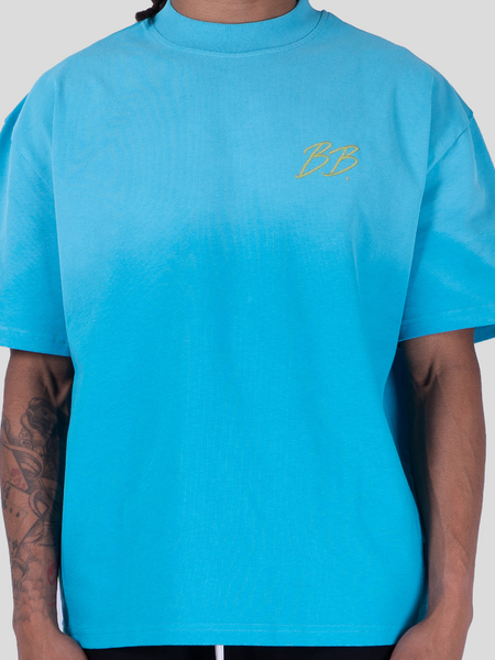 Bobby Blanks Brixton Tee - Aqua/Chartreuse Bobby Blanks Bobby Blanks Brixton Tee - Aqua/Chartreuse