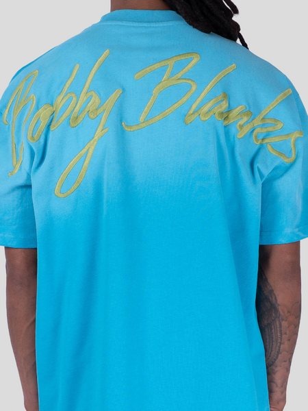 Bobby Blanks Brixton Tee - Aqua/Chartreuse Bobby Blanks Bobby Blanks Brixton Tee - Aqua/Chartreuse