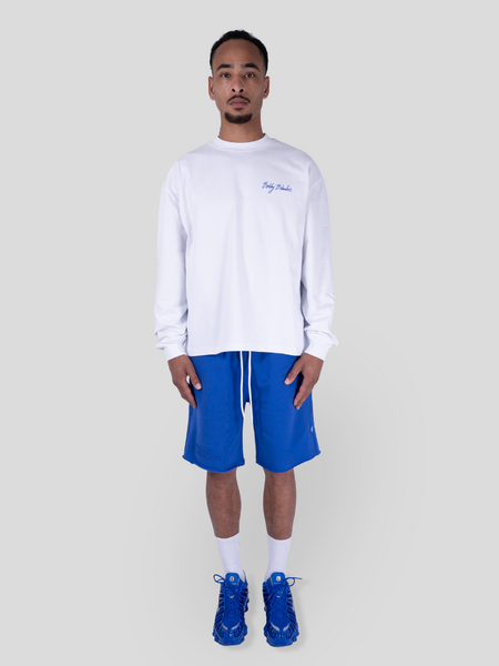 Bobby Blanks Bobby Blanks Bookmark Longsleeve - White/Cobalt Blue Bobby Blanks Bookmark Longsleeve - White/Cobalt Blue