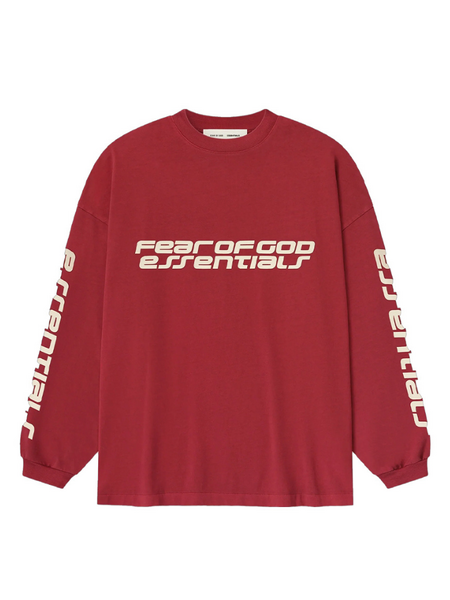 Fear of God Fear of God Essentials 90's Longsleeve Tee - Crimson Fear of God Essentials 90's Longsleeve Tee - Crimson