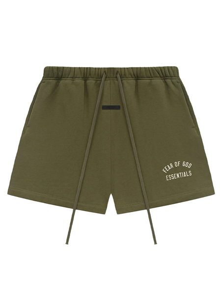 Fear of God Fear of God Essentials Fleece Soccer Shorts - Olive Fear of God Essentials Fleece Soccer Shorts - Olive